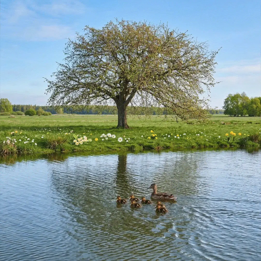 Animation morphing quatre saisons – production vidéo IA Serial Studio